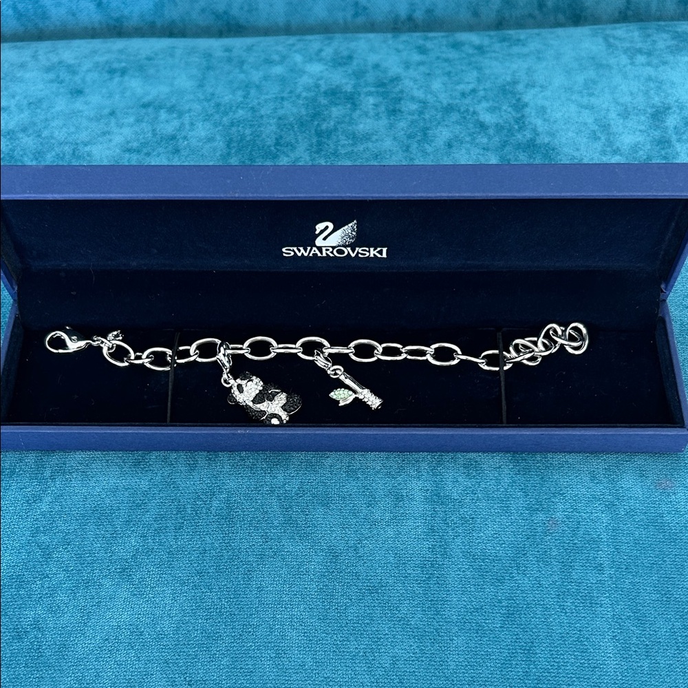 Swarovski Silver Charm Bracelet Panda Bear